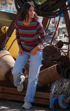 Femme LITTLE MARCEL T-shirt manches longues femme MISTIC MULTI MARINE