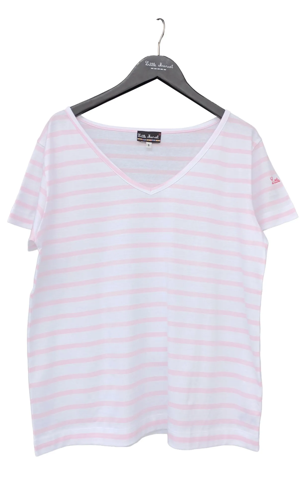 Femme LITTLE MARCEL T-shirt mc Femme THALIA BLANC/ROSE
