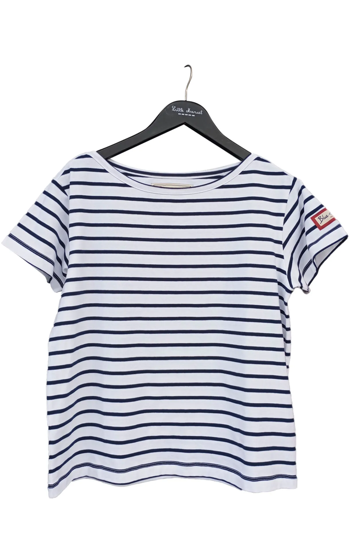 Femme LITTLE MARCEL T-shirt mc Femme TIDIANE BLANC/MARINE