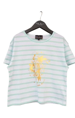 Enfant LITTLE MARCEL T-Shirt mc Fille THEA BIS BLANC/VERT