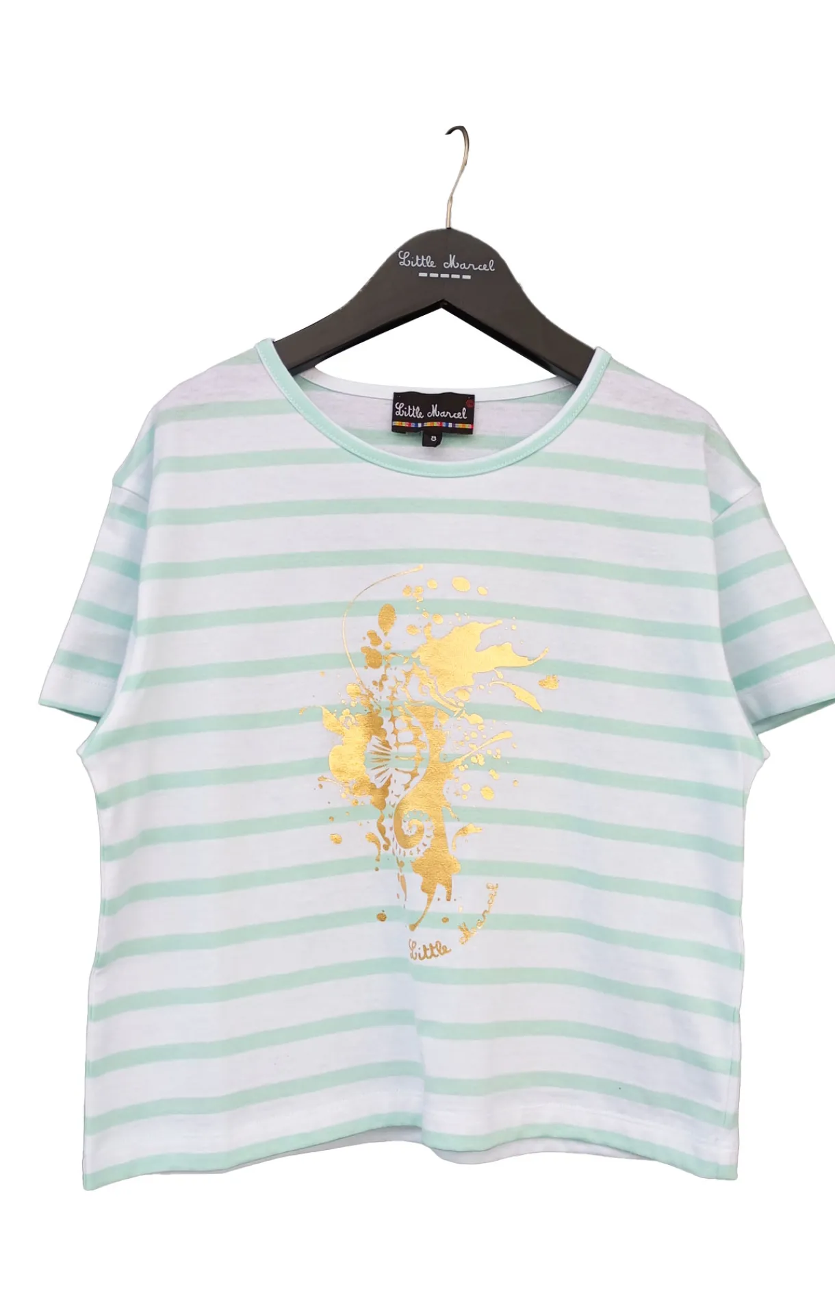 Enfant LITTLE MARCEL T-Shirt mc Fille THEA BIS BLANC/VERT