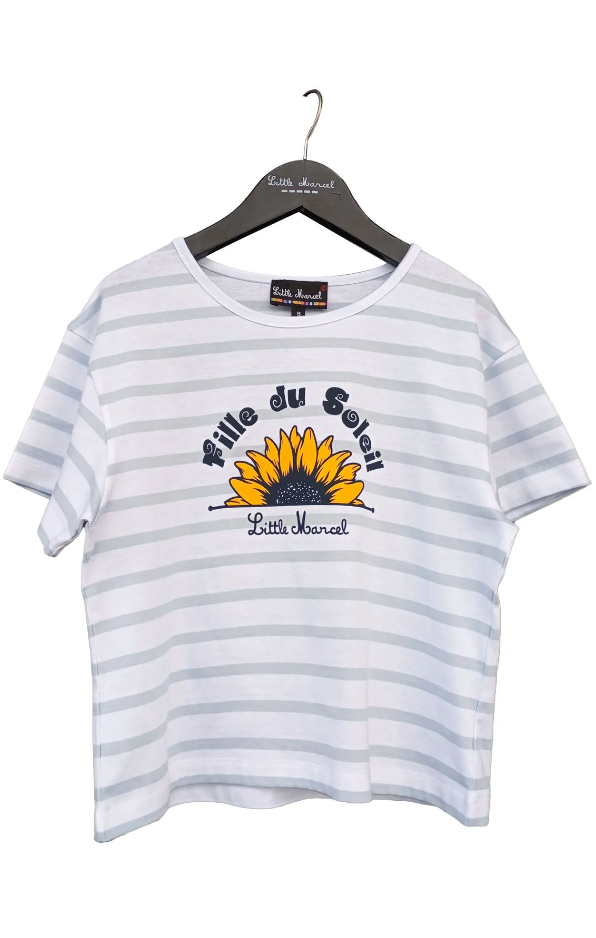 Enfant LITTLE MARCEL T-Shirt mc Fille THEA BIS BLANC/GRIS