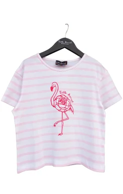 Enfant LITTLE MARCEL T-Shirt mc Fille THEA BIS BLANC/ROSE