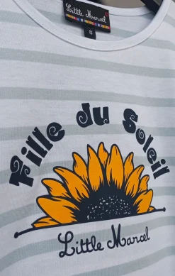 Enfant LITTLE MARCEL T-Shirt mc Fille THEA BIS BLANC/GRIS