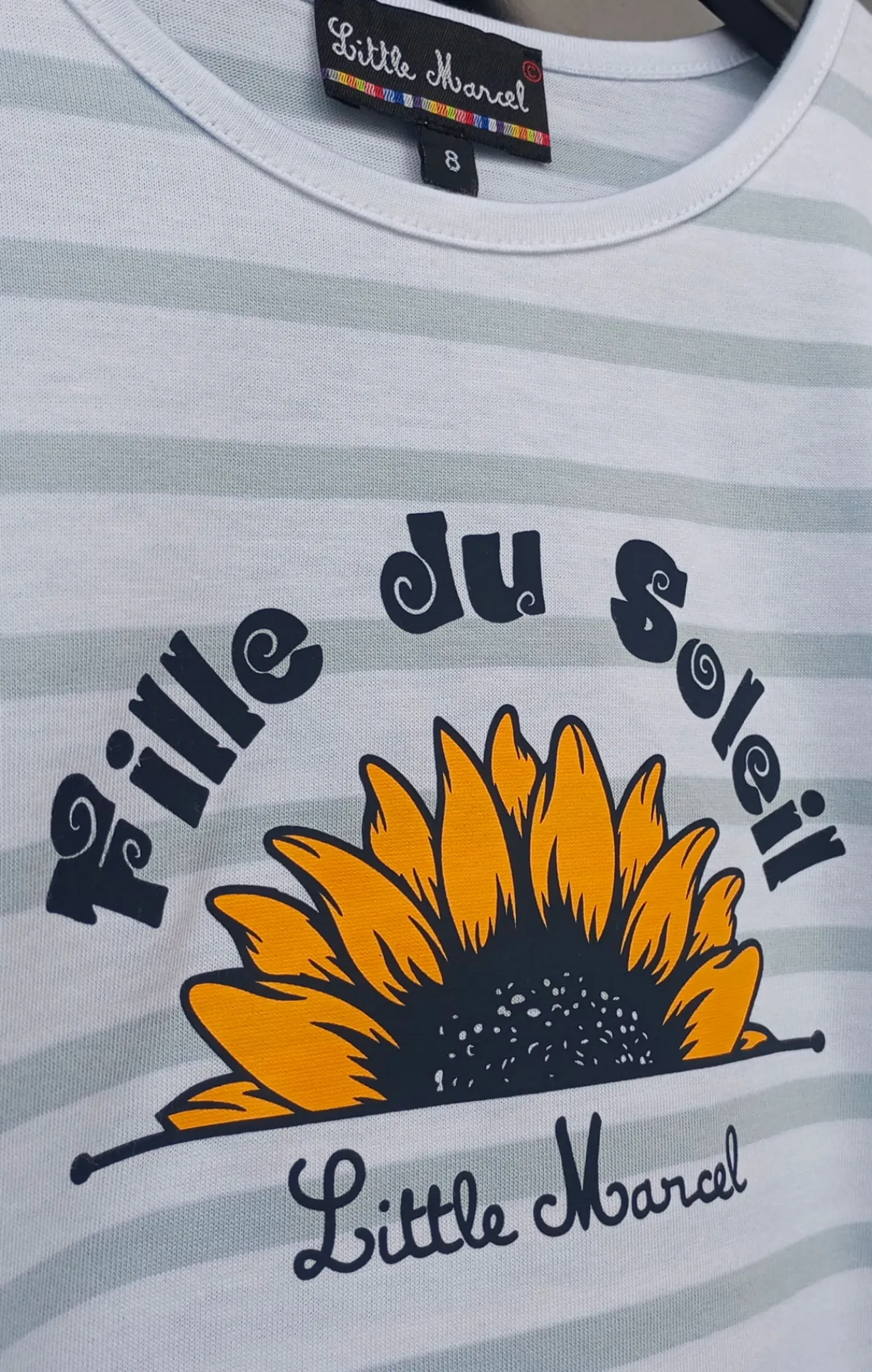 Enfant LITTLE MARCEL T-Shirt mc Fille THEA BIS BLANC/GRIS
