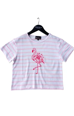 Enfant LITTLE MARCEL T-Shirt mc Fille THEA BIS BLANC/ROSE