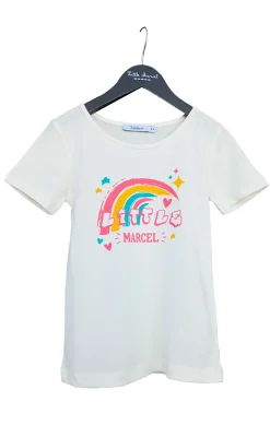 Enfant LITTLE MARCEL T-shirt mc Fille THIDIA ECRU